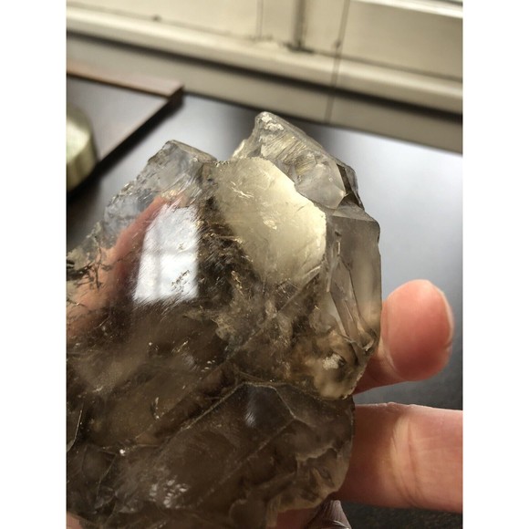 Elestial Smoky Black Quartz Crystal 15oz, Grounding Protection Metaphysical - Picture 15 of 16